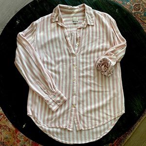 Women's Long Sleeve Button-Down Shirt - A New day- Pink
Striped S